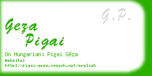 geza pigai business card