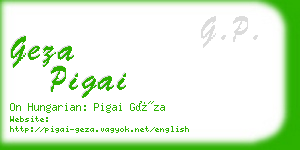 geza pigai business card